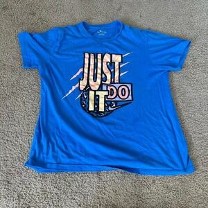 Nike blue and pink Just Do It tee